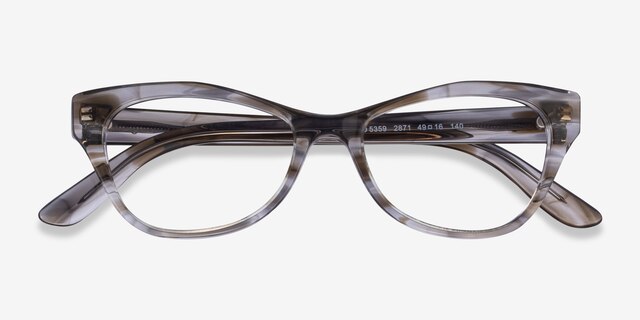 Vogue Eyewear VO5359 Striped Gray AcetateEyeglass Frames from EyeBuyDirect, Closed View