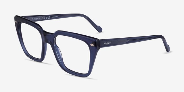 Vogue Eyewear VO5371 Transparent Blue AcetateEyeglass Frames from EyeBuyDirect, Angle View
