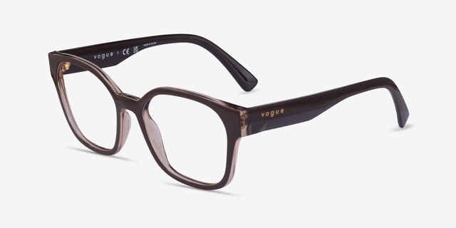 Vogue Eyewear VO5407 Brown Floral PlasticEyeglass Frames from EyeBuyDirect, Angle View