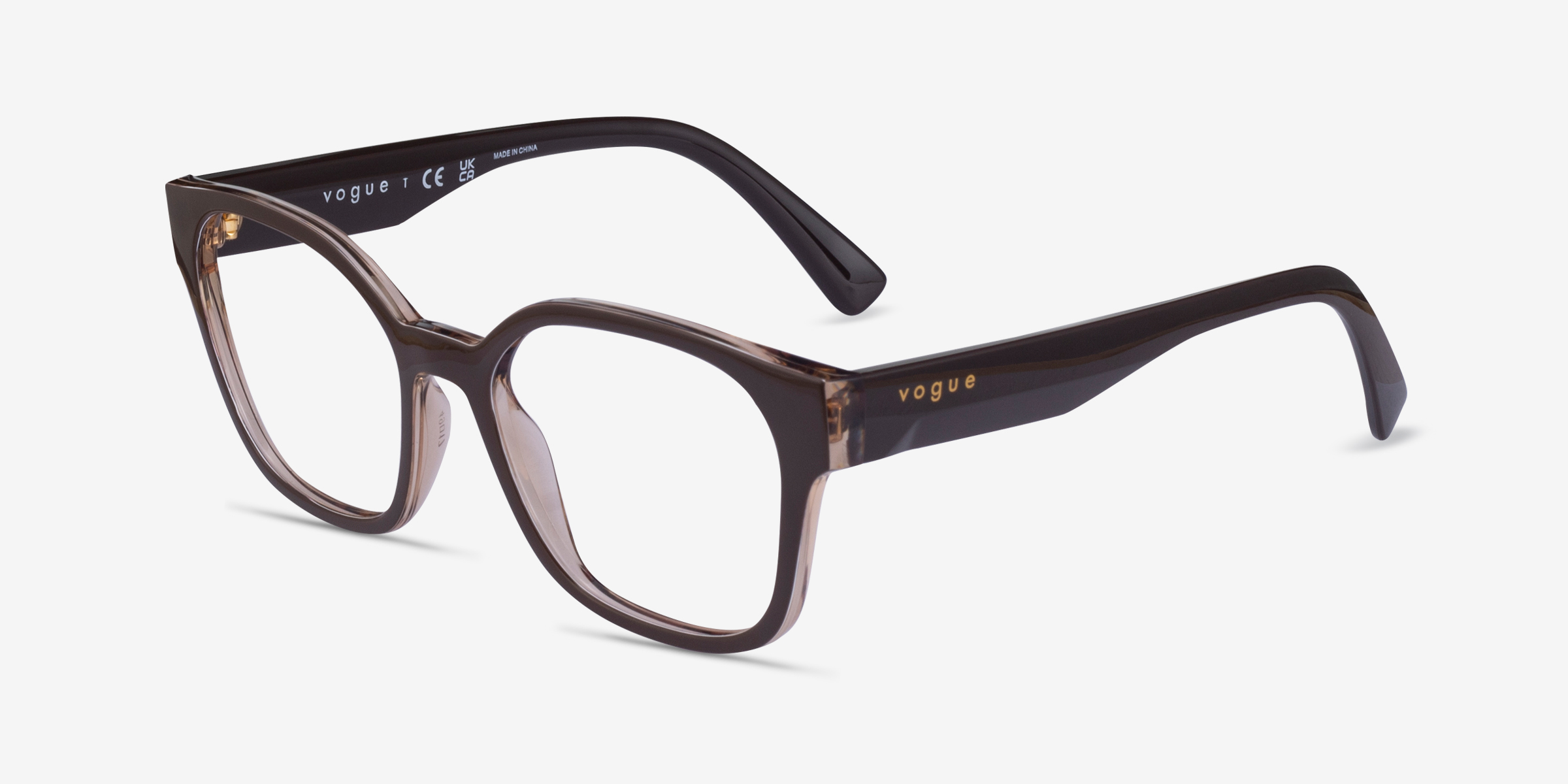 Vogue Eyewear Vo5407 Square Brown Floral Frame Glasses For Women Eyebuydirect