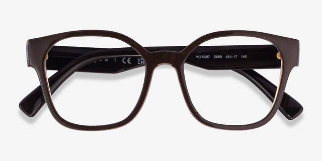 Vogue Eyewear VO5407 Brown Floral PlasticEyeglass Frames from EyeBuyDirect, Closed View