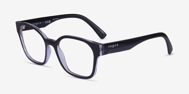 Vogue Eyewear VO5407 Black Purple PlasticEyeglass Frames from EyeBuyDirect, Angle View