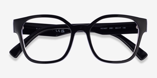 Vogue Eyewear VO5407 Black Purple PlasticEyeglass Frames from EyeBuyDirect, Closed View