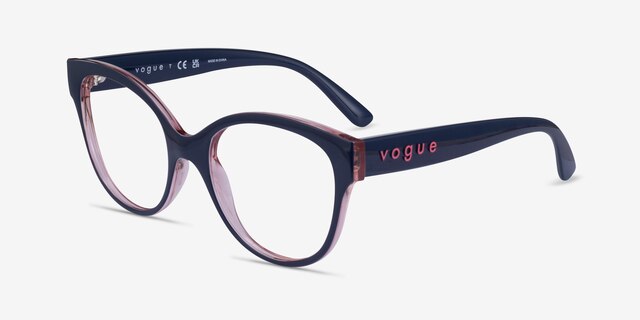 Vogue Eyewear VO5421 Dark Blue PlasticEyeglass Frames from EyeBuyDirect, Angle View