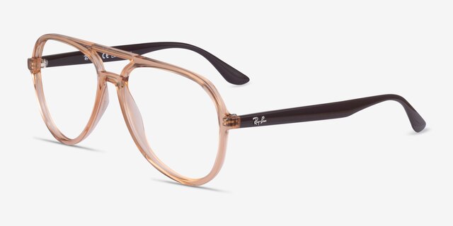 Ray-Ban RB4376V Transparent Brown PlasticEyeglass Frames from EyeBuyDirect, Angle View
