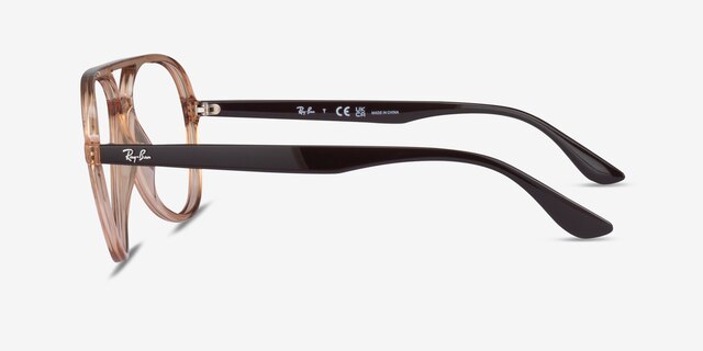 Ray-Ban RB4376V Transparent Brown PlasticEyeglass Frames from EyeBuyDirect, Side View