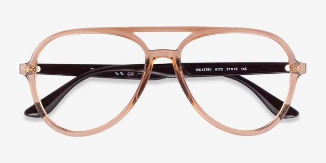 Ray-Ban RB4376V Transparent Brown PlasticEyeglass Frames from EyeBuyDirect, Closed View