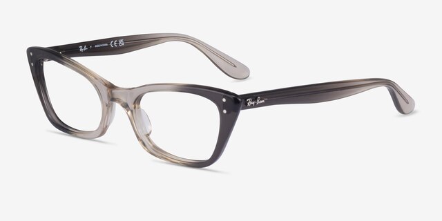 Ray-Ban RB5499 Lady Burbank Transparent Gray AcetateEyeglass Frames from EyeBuyDirect, Angle View