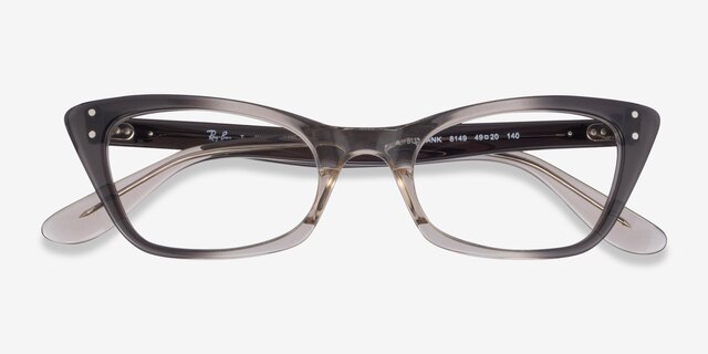 Ray-Ban RB5499 Lady Burbank Transparent Gray AcetateEyeglass Frames from EyeBuyDirect, Closed View