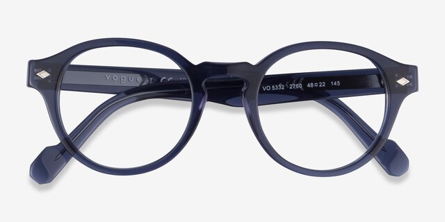 Vogue Eyewear VO5332 Transparent Blue AcetateEyeglass Frames from EyeBuyDirect, Closed View