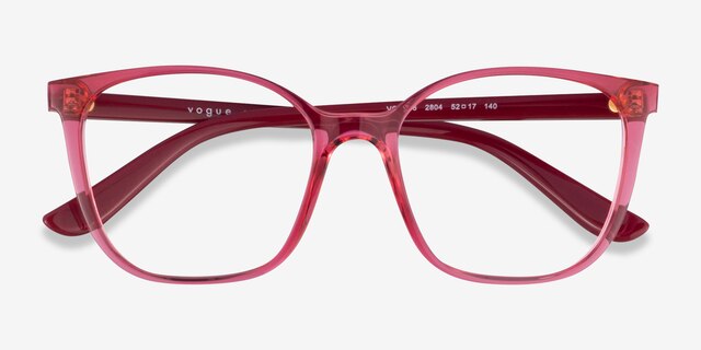 Vogue Eyewear VO5356 Transparent Pink PlasticEyeglass Frames from EyeBuyDirect, Closed View