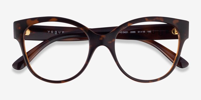 Vogue Eyewear VO5421 Matte Tortoise PlasticEyeglass Frames from EyeBuyDirect, Closed View