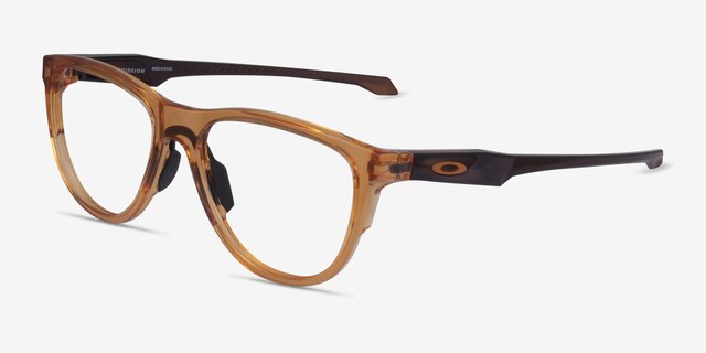 Oakley Admission Clear Orange PlasticEyeglass Frames from EyeBuyDirect, Angle View