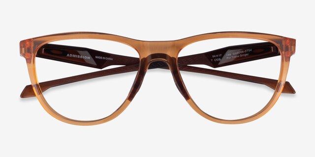 Oakley Admission Clear Orange PlasticEyeglass Frames from EyeBuyDirect, Closed View