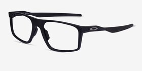 Oakley Bat Flip Noir Plastique Montures de lunettes de vue d'EyeBuyDirect, Vue d'Angle