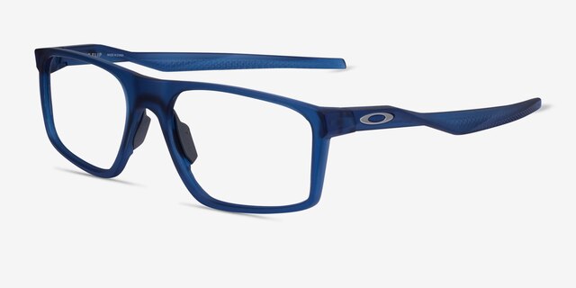 Oakley Bat Flip Blue PlasticEyeglass Frames from EyeBuyDirect, Angle View