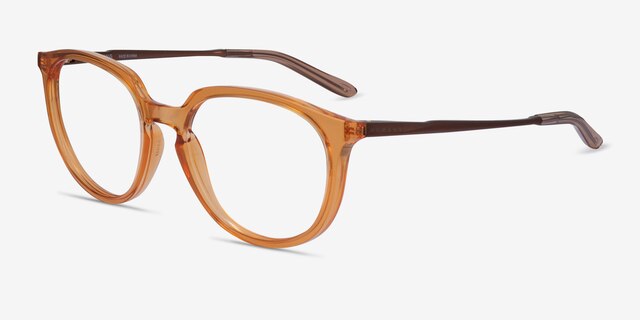 Oakley Bmng Orange PlasticEyeglass Frames from EyeBuyDirect, Angle View