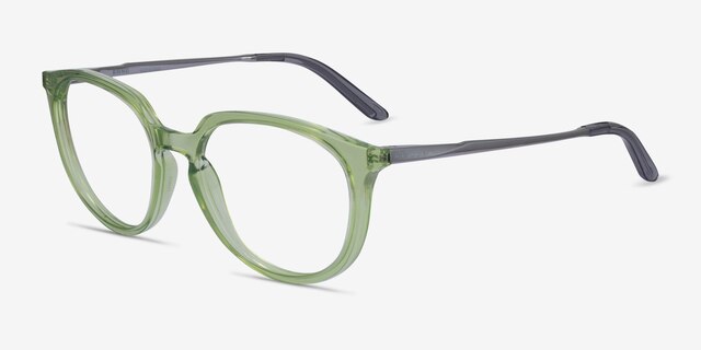 Oakley Bmng Clear Green PlasticEyeglass Frames from EyeBuyDirect, Angle View