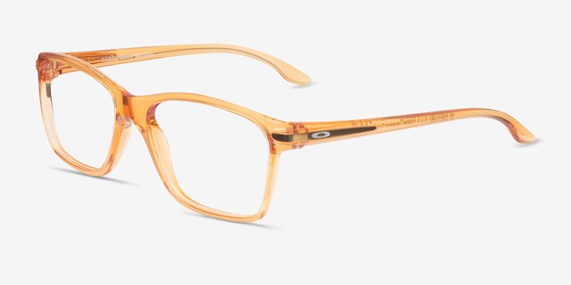 Oakley Cartwheel Transparent Orange PlasticEyeglass Frames from EyeBuyDirect, Angle View