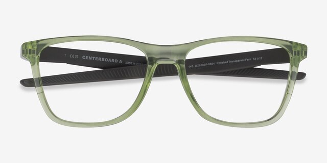 Oakley Centerboard A Clear Green PlasticEyeglass Frames from EyeBuyDirect, Closed View