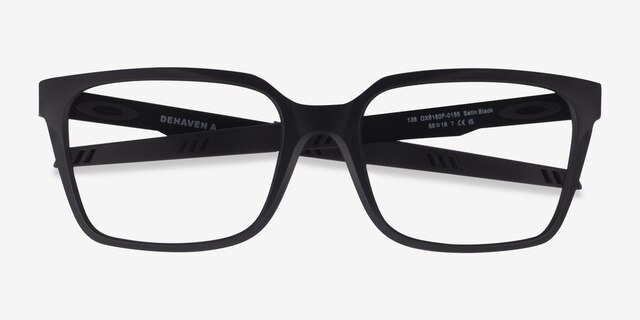 Oakley Dehaven A Black PlasticEyeglass Frames from EyeBuyDirect, Closed View
