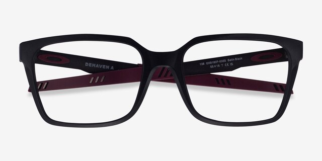 Oakley Dehaven A Matte Black PlasticEyeglass Frames from EyeBuyDirect, Closed View