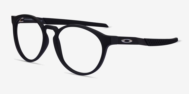 Oakley Exchange R Black PlasticEyeglass Frames from EyeBuyDirect, Angle View