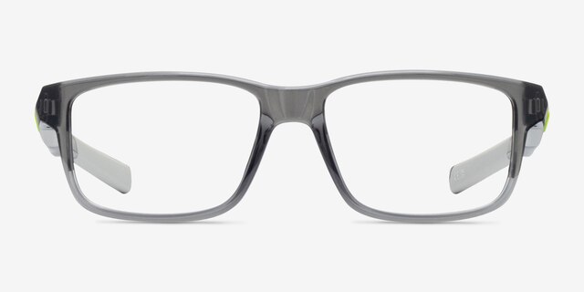 Oakley Field Day Transparent Gray PlasticEyeglass Frames from EyeBuyDirect, Front View