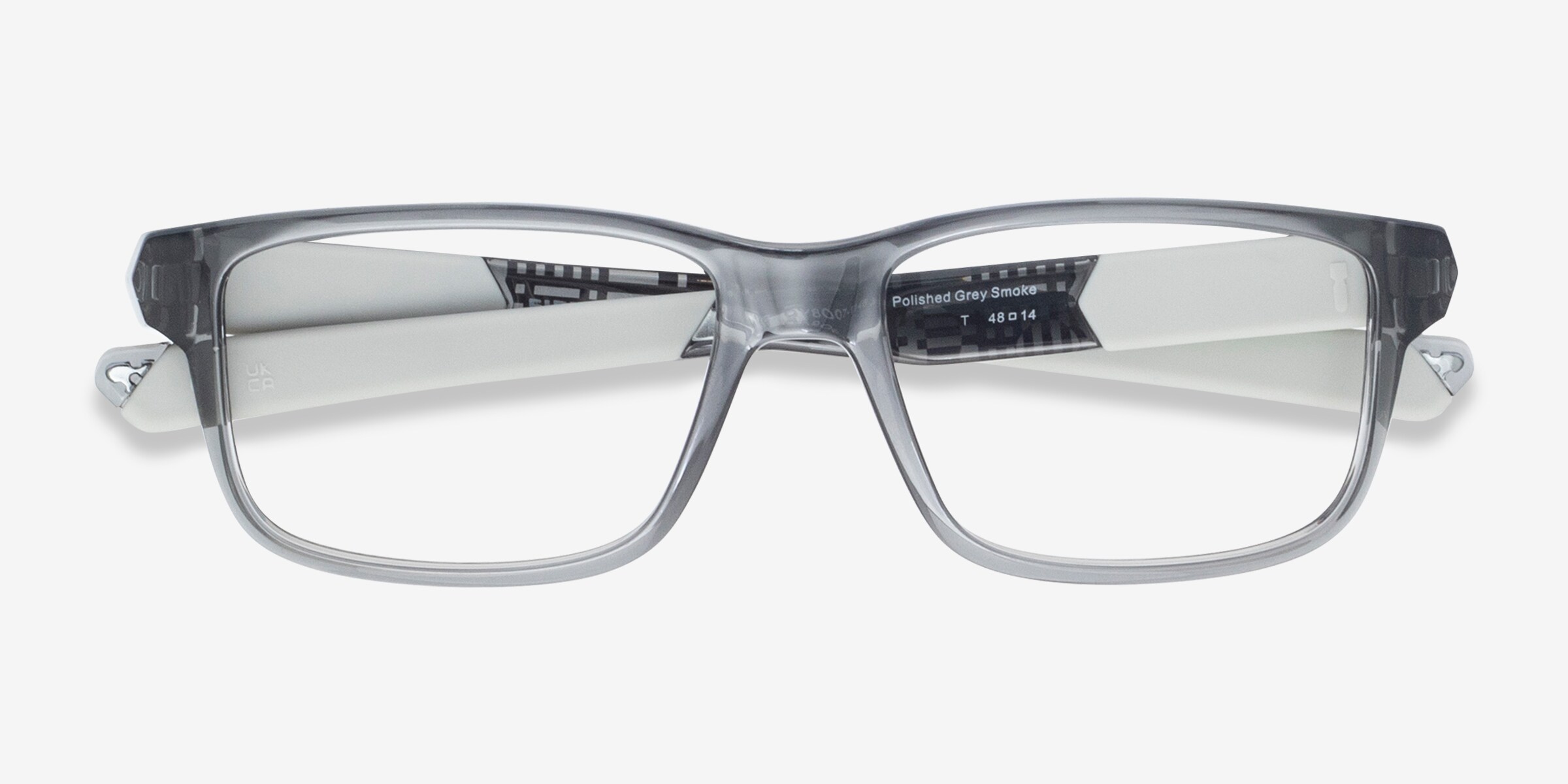 Oakley Field Day Rectangle Transparent Gray Frame Eyeglasses