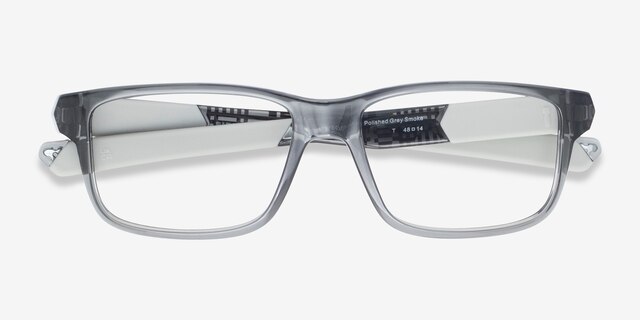 Oakley Field Day Transparent Gray PlasticEyeglass Frames from EyeBuyDirect, Closed View