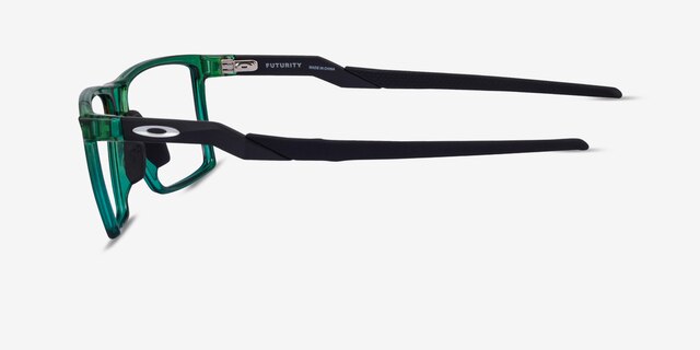 Oakley Futurity Clear Green PlasticEyeglass Frames from EyeBuyDirect, Side View