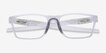 Oakley Hex Jector Clear PlasticEyeglass Frames from EyeBuyDirect, Closed View