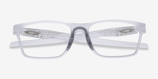 Oakley Hex Jector Clear PlasticEyeglass Frames from EyeBuyDirect, Closed View