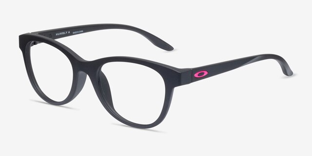 Oakley Humbly A Matte Black PlasticEyeglass Frames from EyeBuyDirect, Angle View