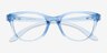 Oakley Humbly A Transparent Blue PlasticEyeglass Frames from EyeBuyDirect, Closed View