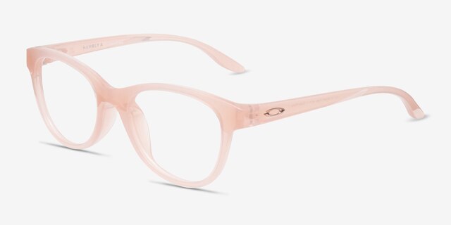 Oakley Humbly A Transparent Coral PlasticEyeglass Frames from EyeBuyDirect, Angle View