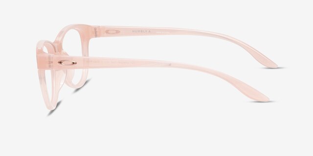 Oakley Humbly A Transparent Coral PlasticEyeglass Frames from EyeBuyDirect, Side View