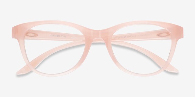 Oakley Humbly A Transparent Coral PlasticEyeglass Frames from EyeBuyDirect, Closed View