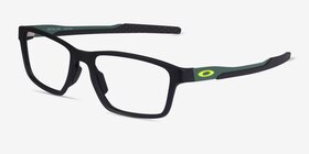 Oakley Metalink Matte Black Plastique Montures de lunettes de vue d'EyeBuyDirect, Vue d'Angle