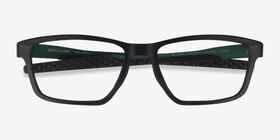 Oakley Metalink Matte Black Plastique Montures de lunettes de vue d'EyeBuyDirect, Vue Rapprochée