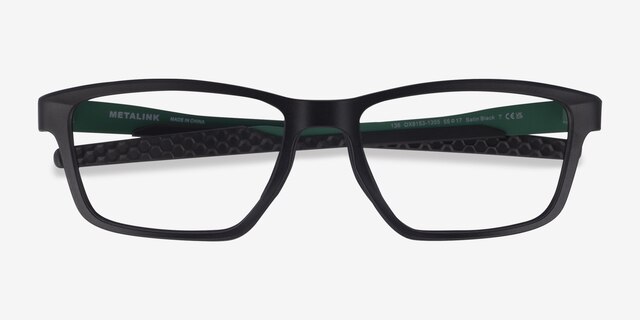 Oakley Metalink Matte Black PlasticEyeglass Frames from EyeBuyDirect, Closed View
