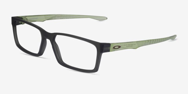 Oakley Overhead Matte Black PlasticEyeglass Frames from EyeBuyDirect, Angle View