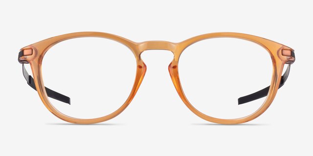 Oakley Pitchman R Clear Orange PlasticEyeglass Frames from EyeBuyDirect, Front View