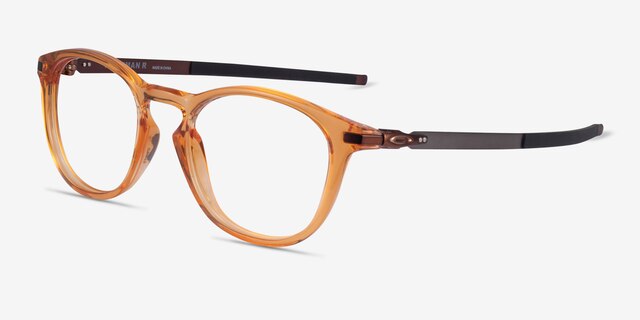 Oakley Pitchman R Clear Orange PlasticEyeglass Frames from EyeBuyDirect, Angle View