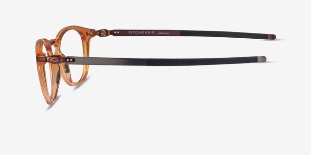 Oakley Pitchman R Clear Orange PlasticEyeglass Frames from EyeBuyDirect, Side View
