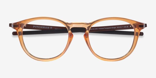 Oakley Pitchman R Clear Orange PlasticEyeglass Frames from EyeBuyDirect, Closed View