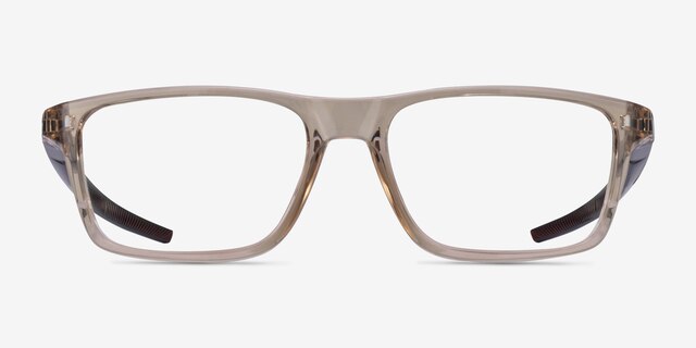 Oakley Port Bow Brown PlasticEyeglass Frames from EyeBuyDirect, Front View