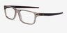 Oakley Port Bow Brown PlasticEyeglass Frames from EyeBuyDirect, Angle View