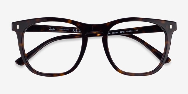 Ray-Ban RB2210V Tortoise AcetateEyeglass Frames from EyeBuyDirect, Closed View