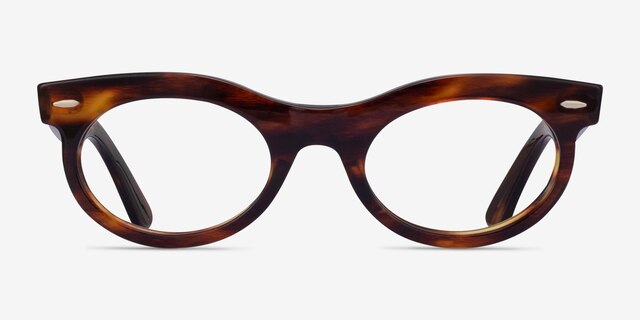 Ray-Ban RB2242V Wayfarer Oval Brown Tortoise PlasticEyeglass Frames from EyeBuyDirect, Front View